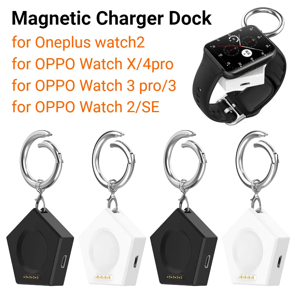 Magnetic Smartwatch Charger - Portable Wireless Charging Dock with Keychain
