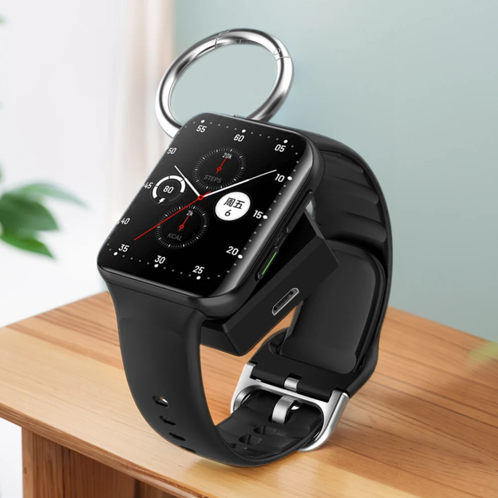 Magnetic Smartwatch Charger - Portable Wireless Charging Dock with Keychain