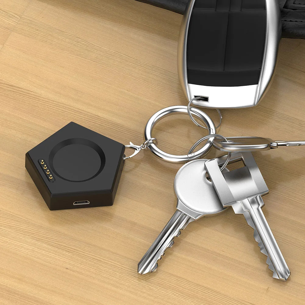 Magnetic Smartwatch Charger - Portable Wireless Charging Dock with Keychain